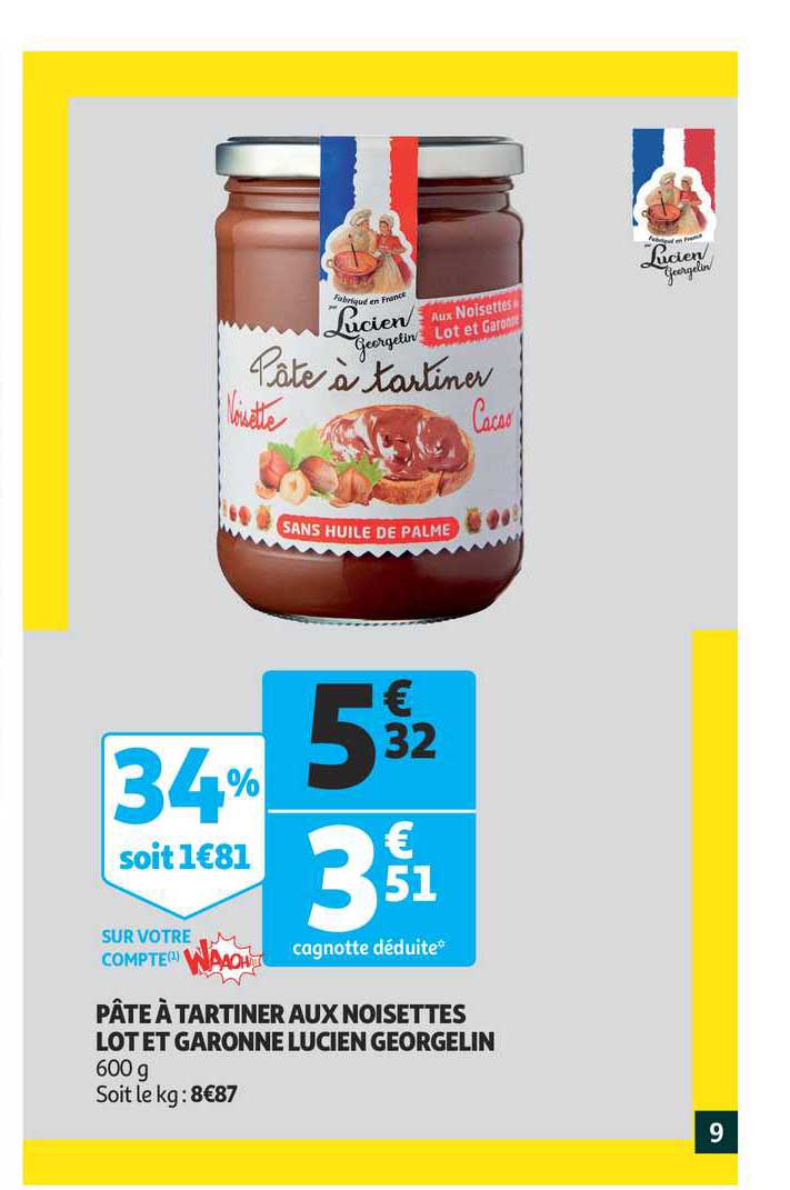 pâte à tartiner aux noisettes lot et garonne lucien georgelin