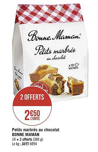 petits marbrés au chocolat bonne maman