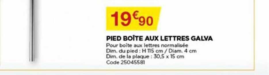 pied boîte aux lettres galva