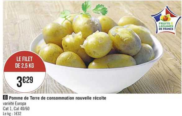 pomme de terre de consommation nouvelle récolte