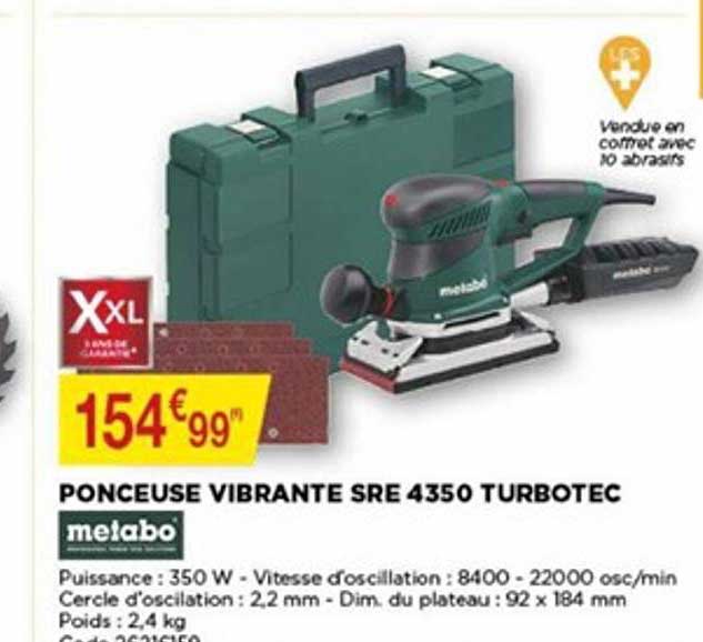 ponceuse vibrante sre 4350 turbotec metabo