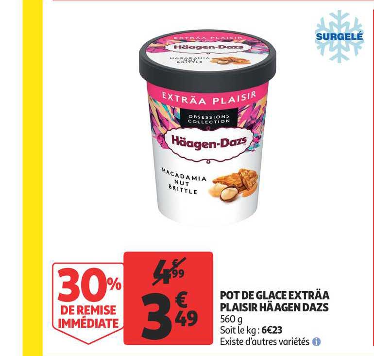 pot de glace exträa plaisir häagen dazs 30% de remise immédiate
