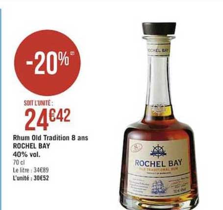 rhum old tradition 8 ans rochel bay 40% vol.