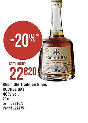 rhum old tradition 8 ans rochel bay 40% vol.