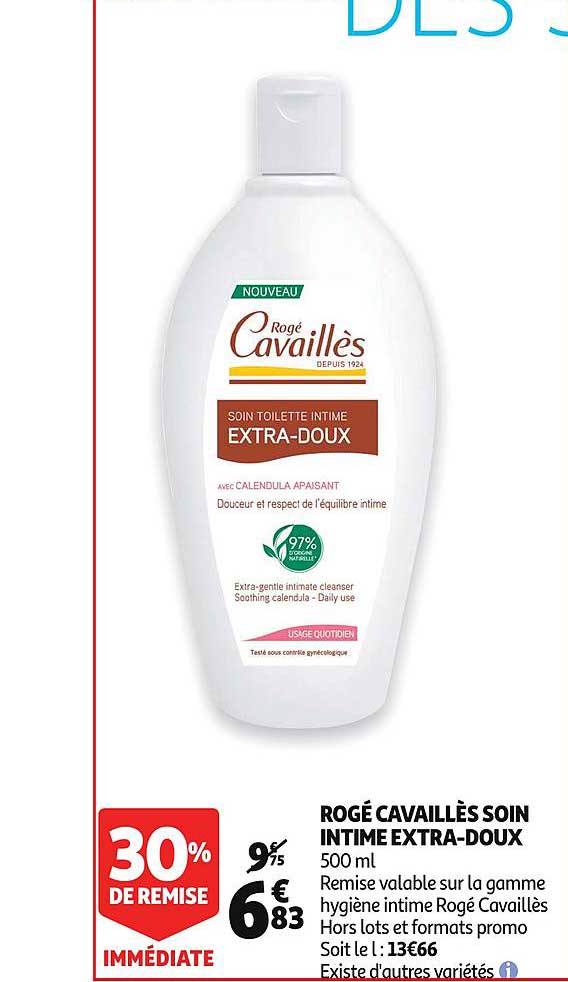 rogé cavaillès soin intime extra doux 30% de remise immédiate