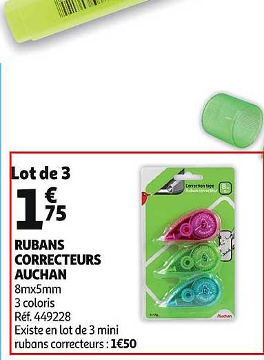 Rubans Correcteurs Auchan