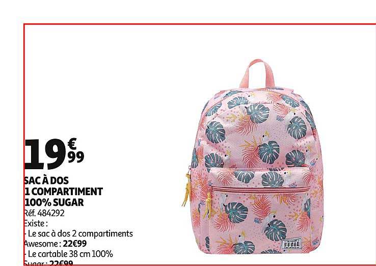 sac à dos 1 compartiment 100% sugar