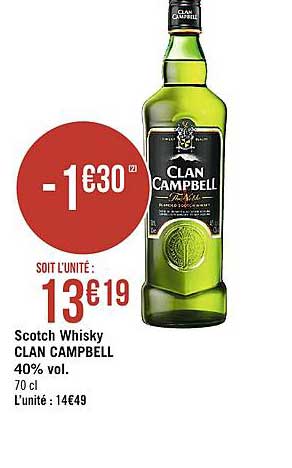 scotch whisky clan campbell 40% vol.