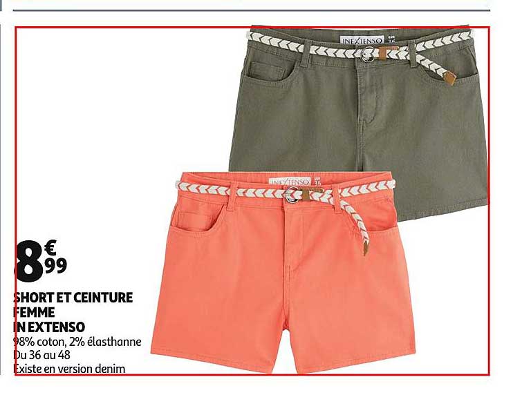 short et ceinture femme in extenso