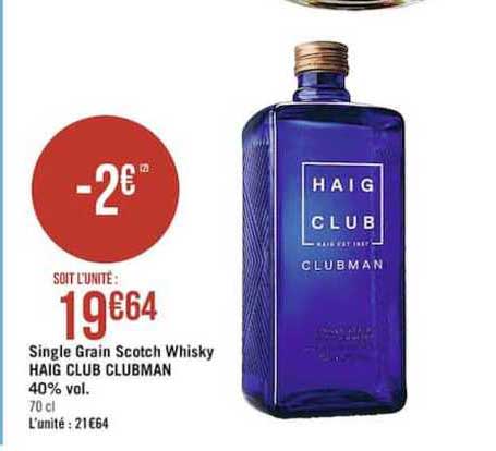 single grain scotch whisky haig club clubman 40% vol.