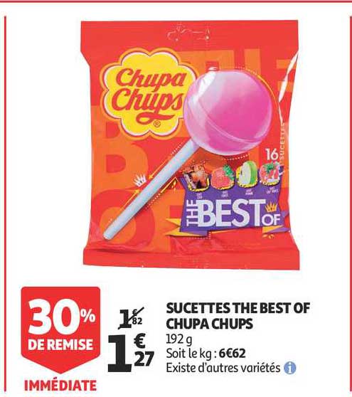 sucettes the best of chupa chups 30% de remise immédiate