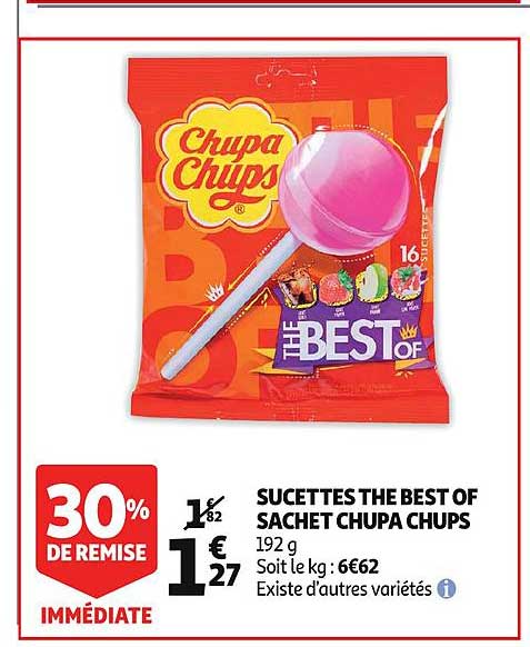 sucettes thé best of sachet chupa chups 30% de remise immédiate
