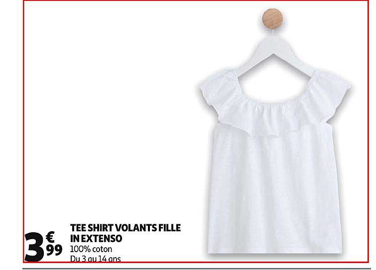 Tee Shirt Volants Fille In Extenso