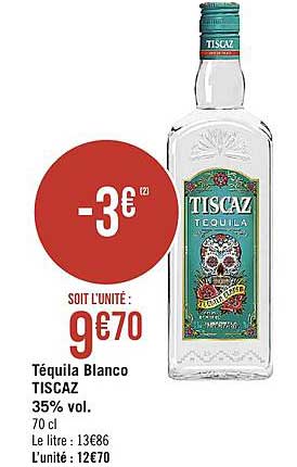 téquila blanco tiscaz 35% vol.