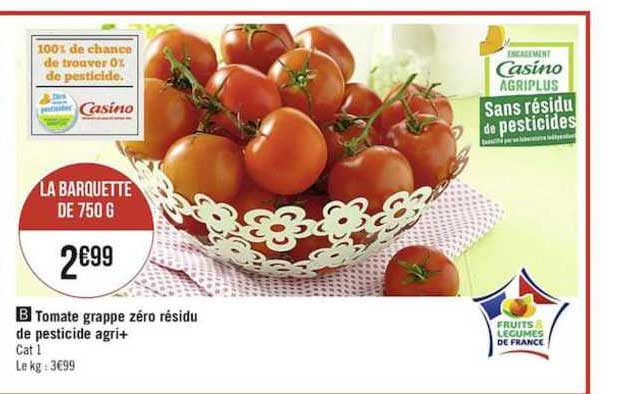 tomate grappe zéro résidu de pesticide agri+