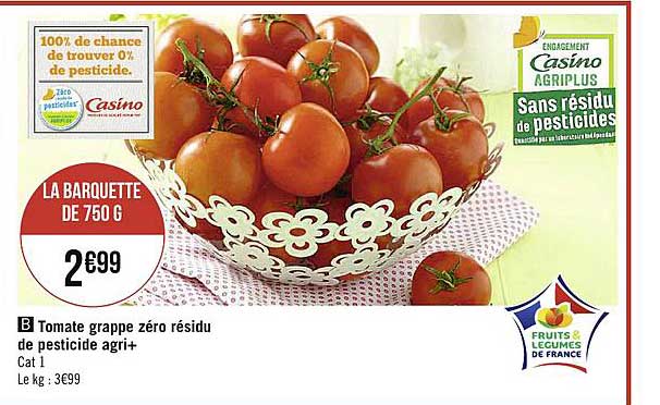 tomate grappe zéro résidu de pesticide agri+