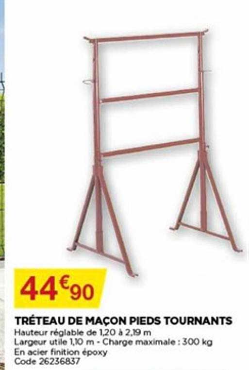 Tréteau De Maçon Pieds Tournants