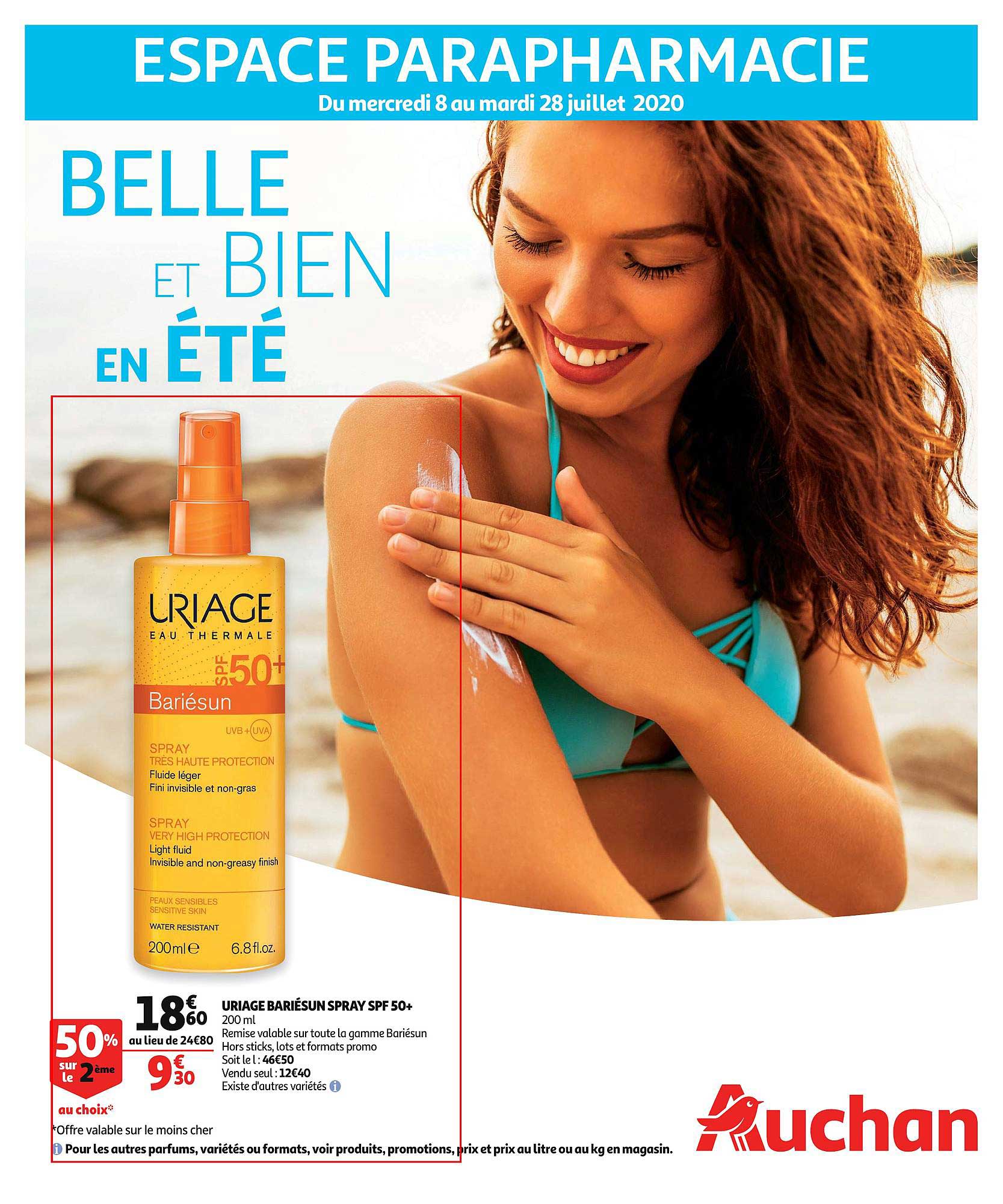 uriage bariésun spray spf 50+ 50% sur le 2ème au choix