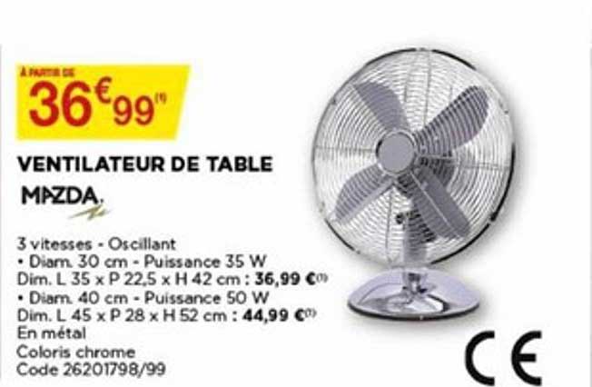 Ventilateur De Table Mazda
