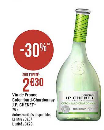 vin de france colombard chardonnay j.p. chenet