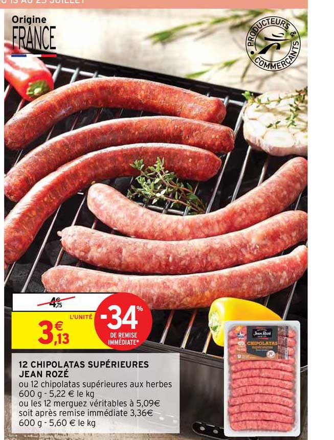 12 chipolatas supérieures jean rozé