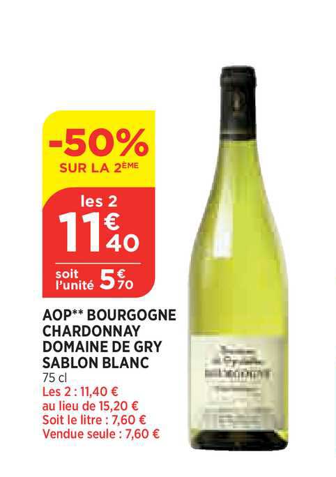 aop bourgogne chardonnay domaine de gry sablon blanc