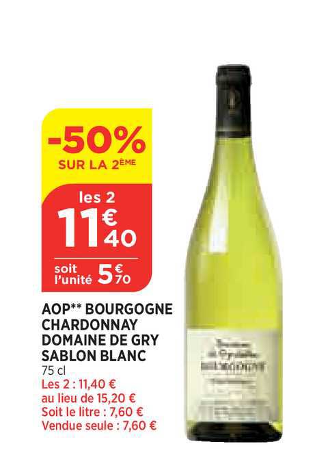 aop bourgogne chardonnay domaine de gry sablon blanc