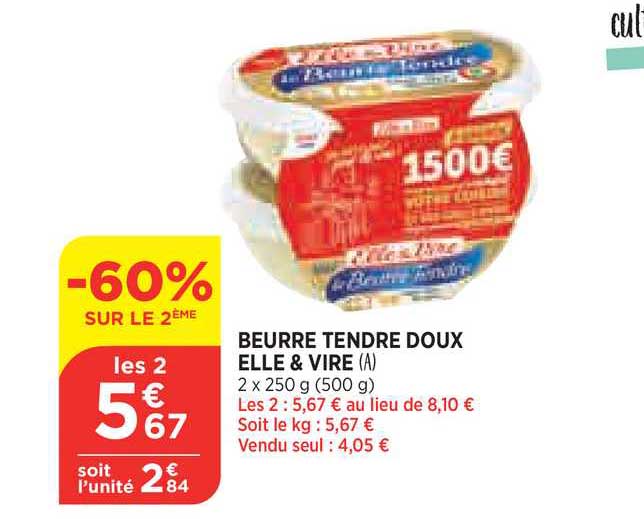 Beurre Tendre Doux Elle & Vire
