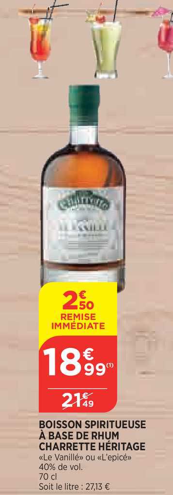 boisson spiritueuse à base de rhum charrette héritage