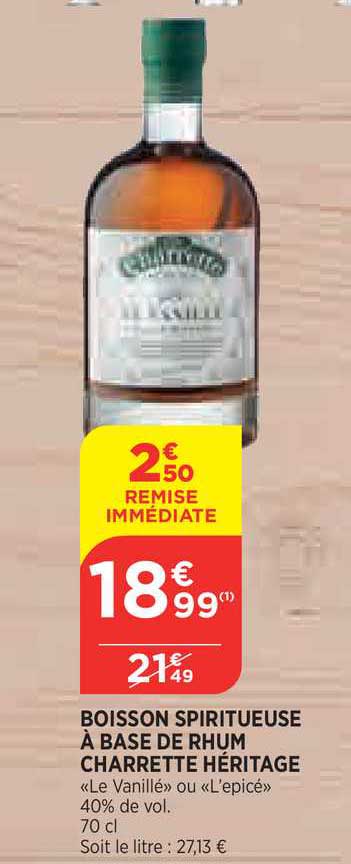 boisson spiritueuse à base de rhum charrette héritage