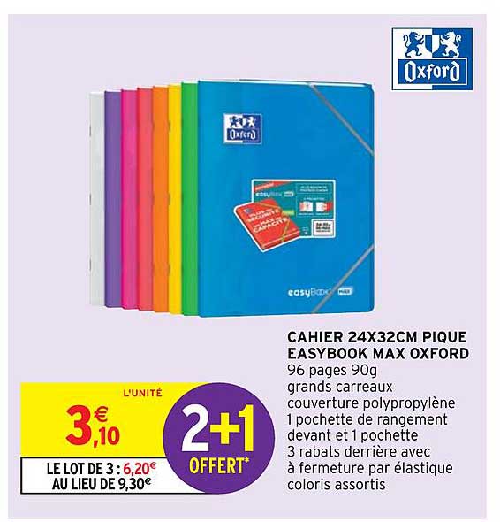 cahier 24x32 cm pique easybook max oxford