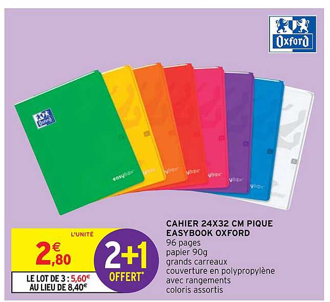 cahier 24x32 cm pique easybook oxford
