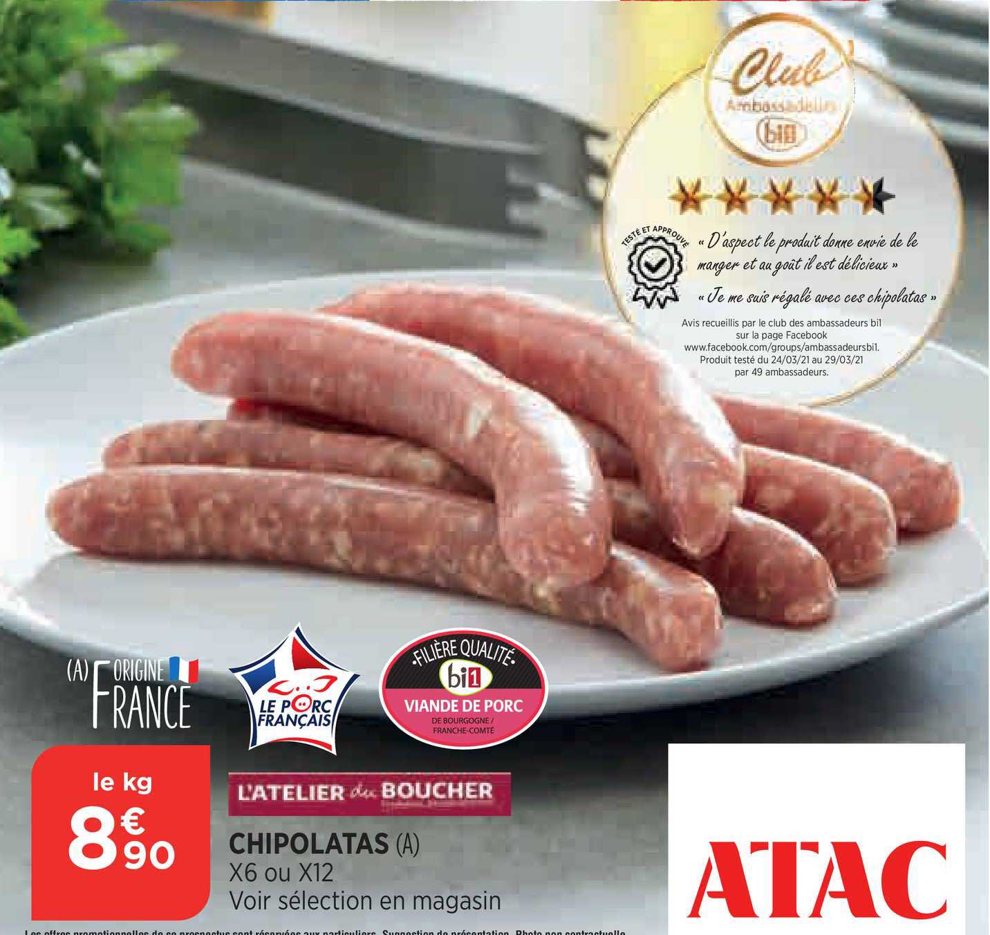 chipolatas l'atelier du boucher