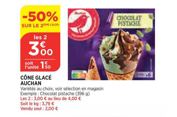 Cône Glacé Auchan