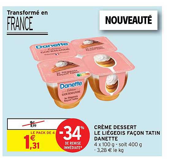 crème dessert le liégeois façon tatin danette