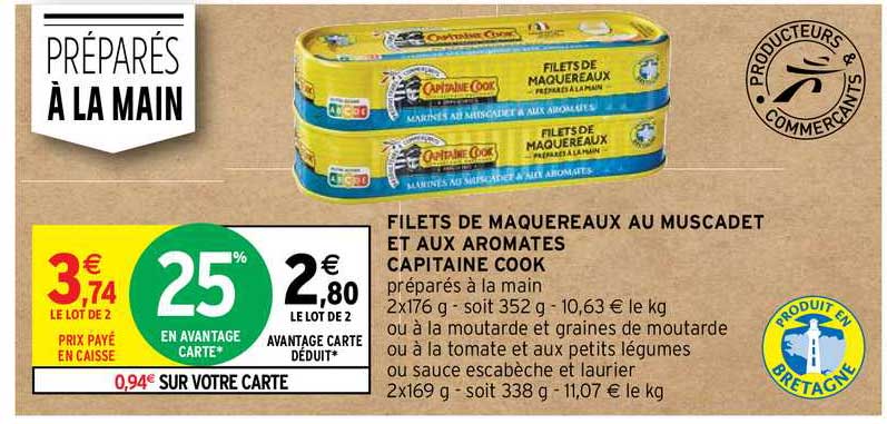 filets de maquereaux au muscadet et aux aromates capitaine cook
