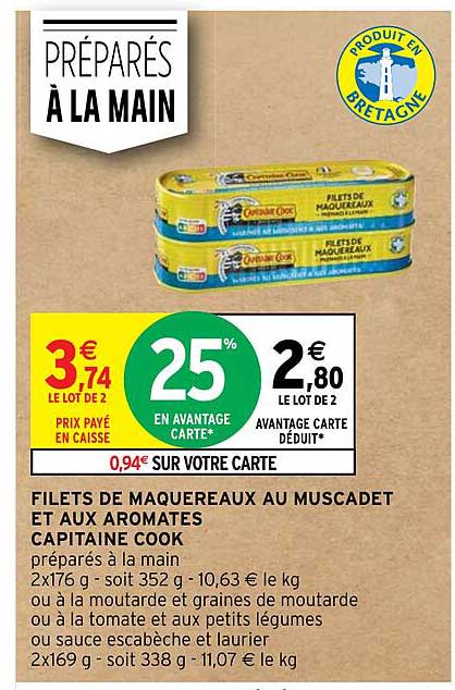 filets de maquereaux au muscadet et aux aromates capitaine cook