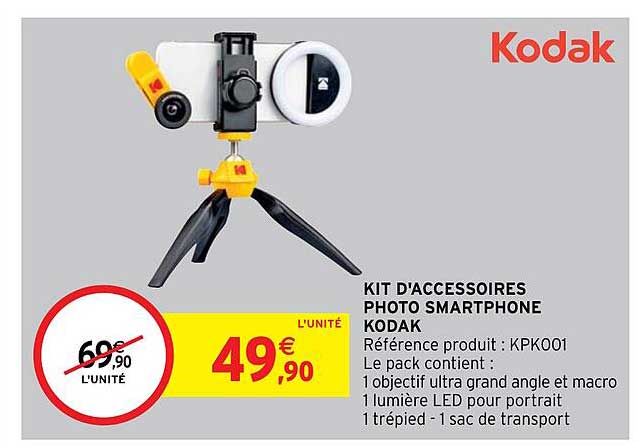 kit d'accessoires photo smartphone kodak