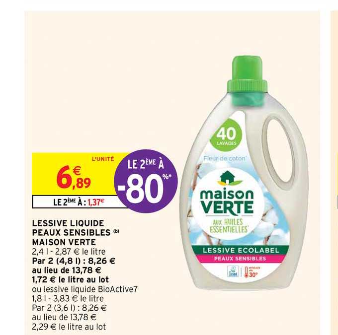 lessive liquide peau sensibles maison verte