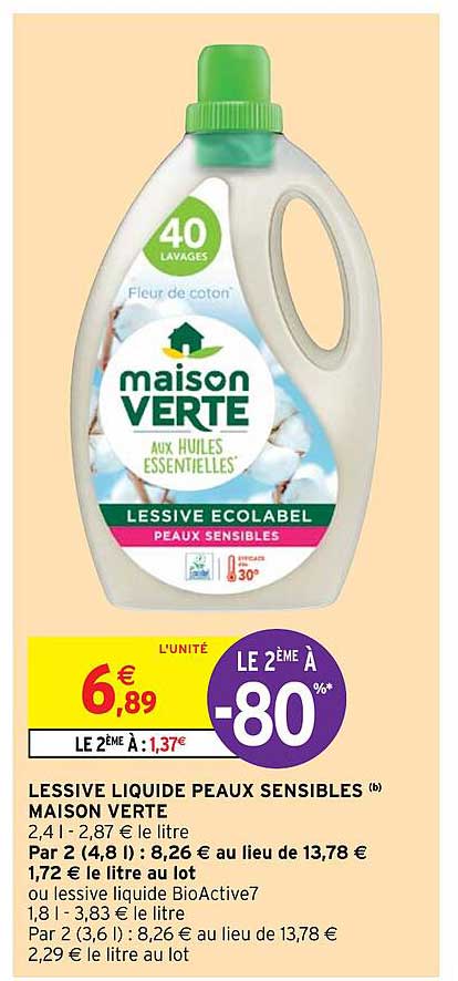 lessive liquide peaux sensibles maison verte