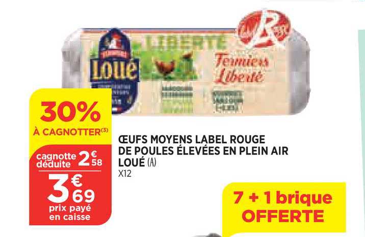 oeufs moyens label rouge de poules élevées en plein air loué