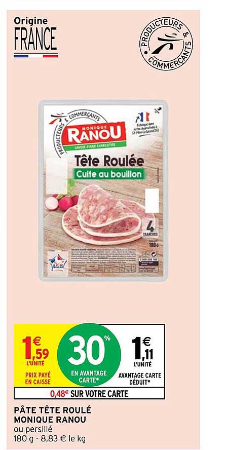 pâte tête roulé monique ranou