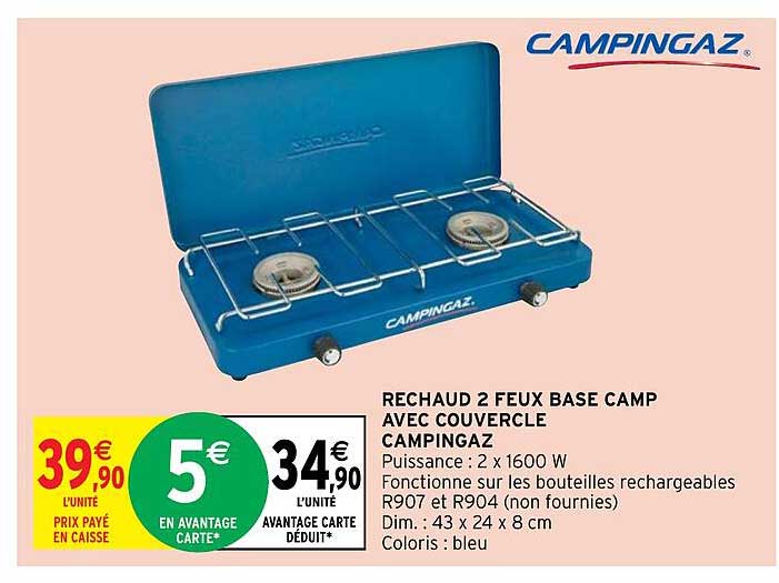 réchaud 2 feux base camp avec couvercle campingaz