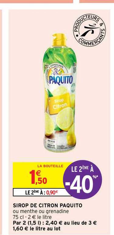 Sirop De Citron Paquito