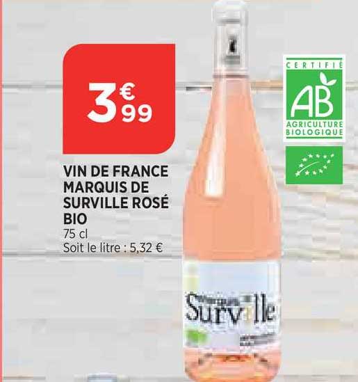 vin de france marquis de surville rosé bio