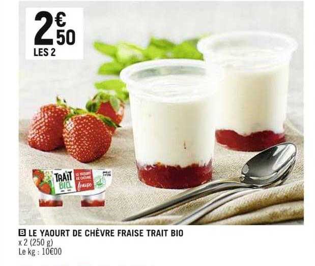 le yaourt de chèvre fraise trait bio