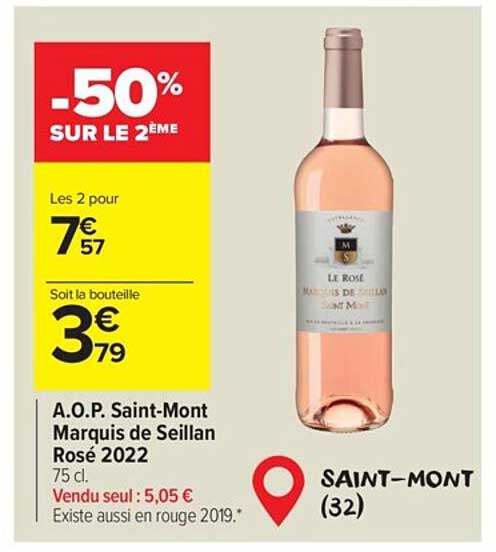 a.o.p. saint-mont marquis de seillan rosé 2022