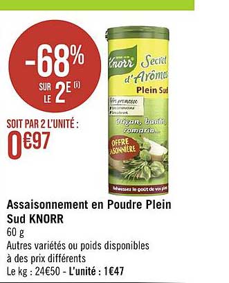 assaisonnement en poudre plein sud knorr