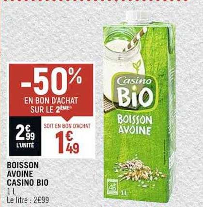 Boisson Avoine Casino Bio