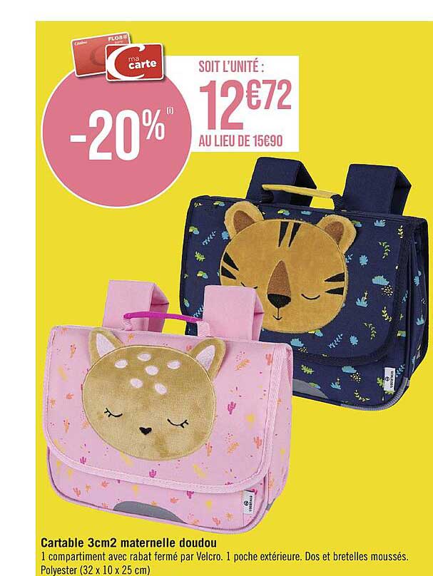 Cartable 3cm2 Maternelle Doudou